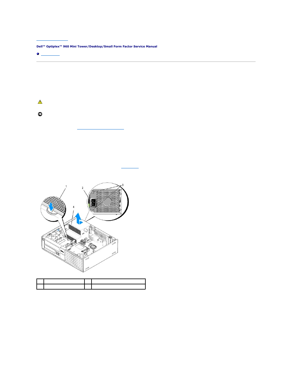 Power supply, Replacing the power supply | Dell OptiPlex 960 (Late 2008) User Manual | Page 45 / 146