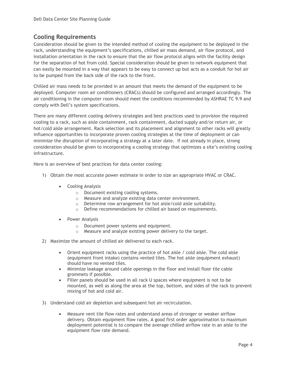 Cooling requirements | Dell PowerEdge Rack Enclosure 4820 User Manual | Page 6 / 8