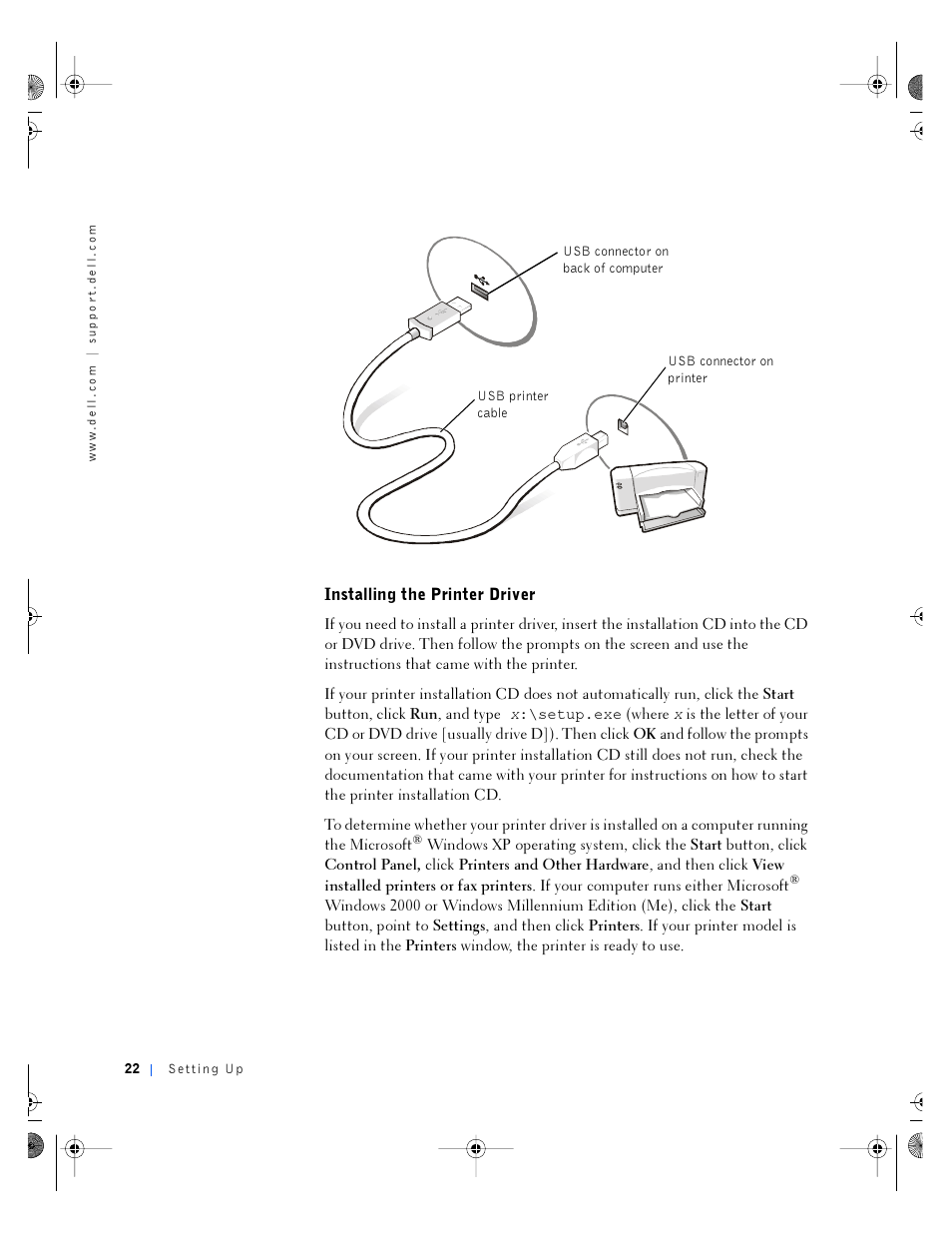 Installing the printer driver | Dell Inspiron 4100 User Manual | Page 22 / 146