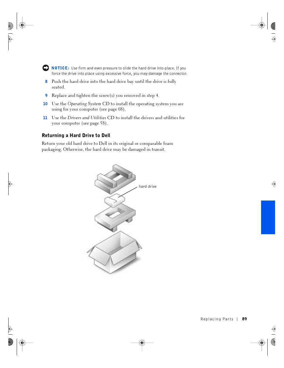 Returning a hard drive to dell | Dell Inspiron 4100 User Manual | Page 89 / 146