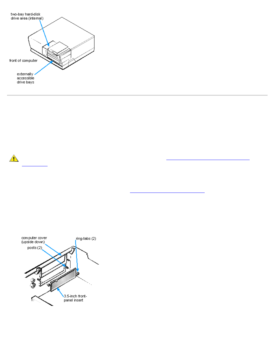 Removing and replacing front-panel inserts | Dell OptiPlex GX1 User Manual | Page 79 / 108