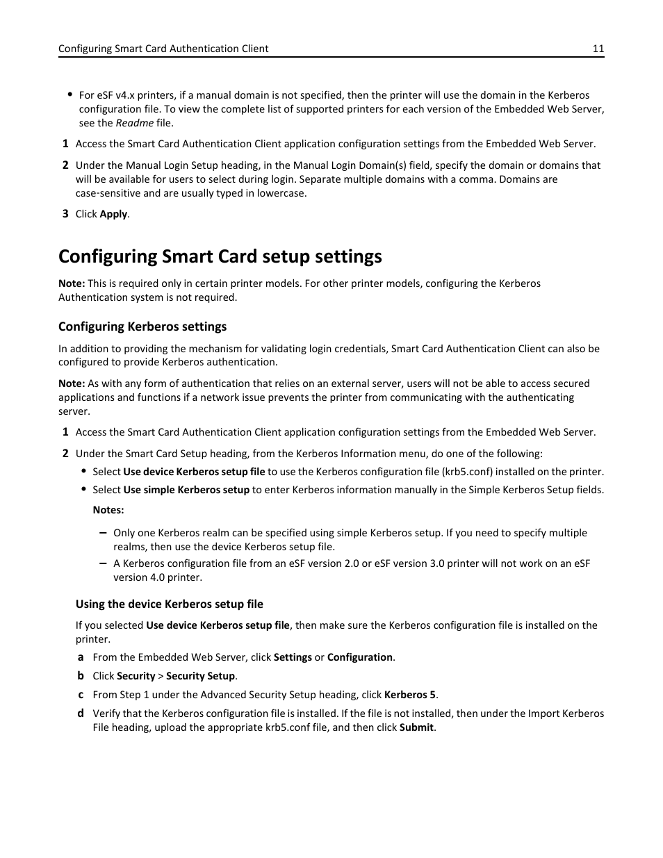 Configuring smart card setup settings | Dell B3460dn Mono Laser Printer User Manual | Page 11 / 35