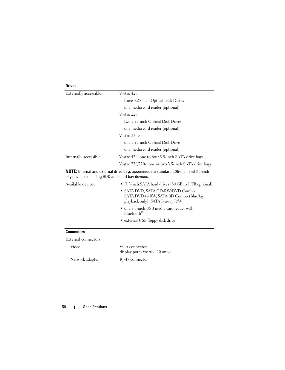 Dell Vostro 420 (Late 2008) User Manual | Page 34 / 76