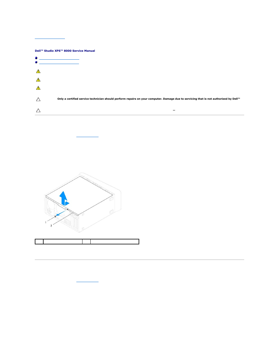 Computer cover, Removing the computer cover, Replacing the computer cover | Dell Studio XPS 8000 (Late 2009) User Manual | Page 15 / 55