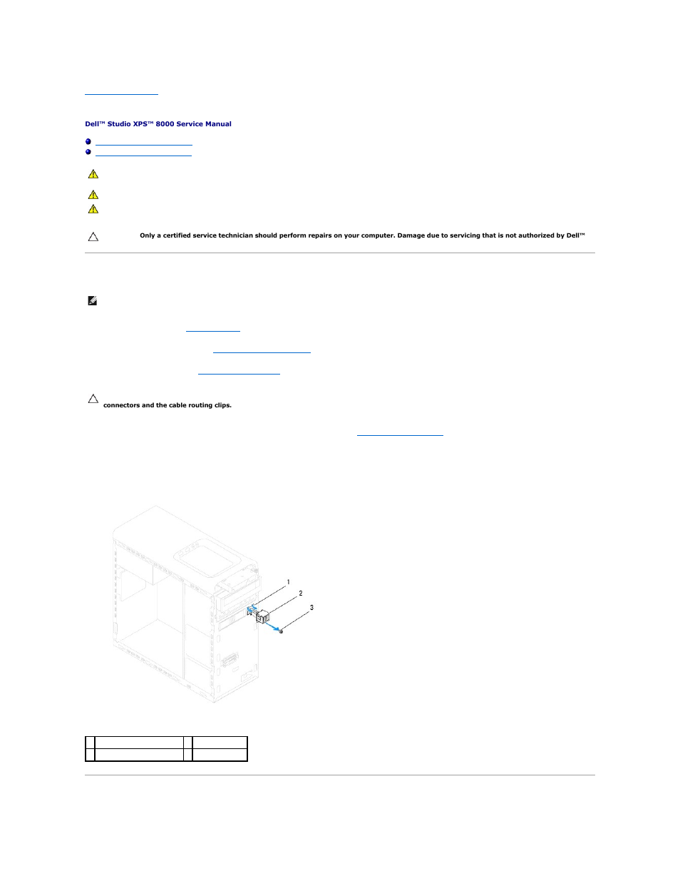 Front usb panel, Removing the front usb panel | Dell Studio XPS 8000 (Late 2009) User Manual | Page 31 / 55