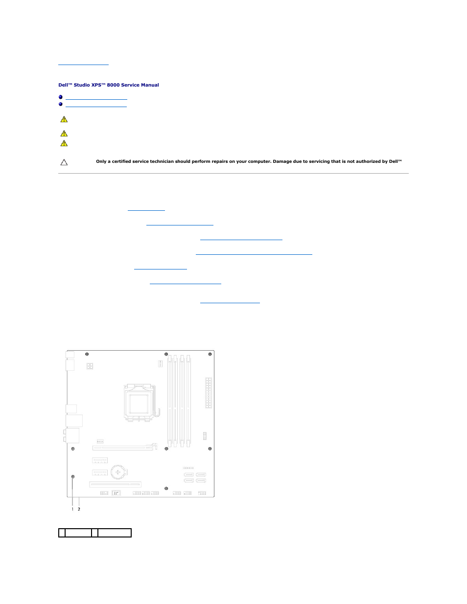 System board, Removing the system board | Dell Studio XPS 8000 (Late 2009) User Manual | Page 42 / 55