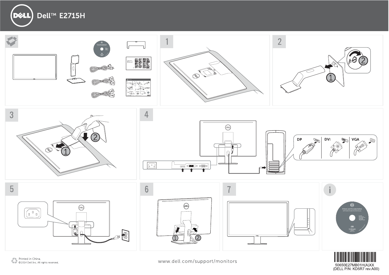Dell E2715H Monitor User Manual | Page 2 / 2