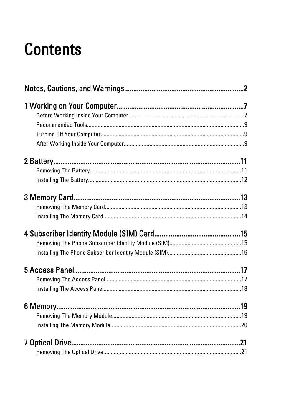 Dell Vostro 3550 (Early 2011) User Manual | Page 3 / 113