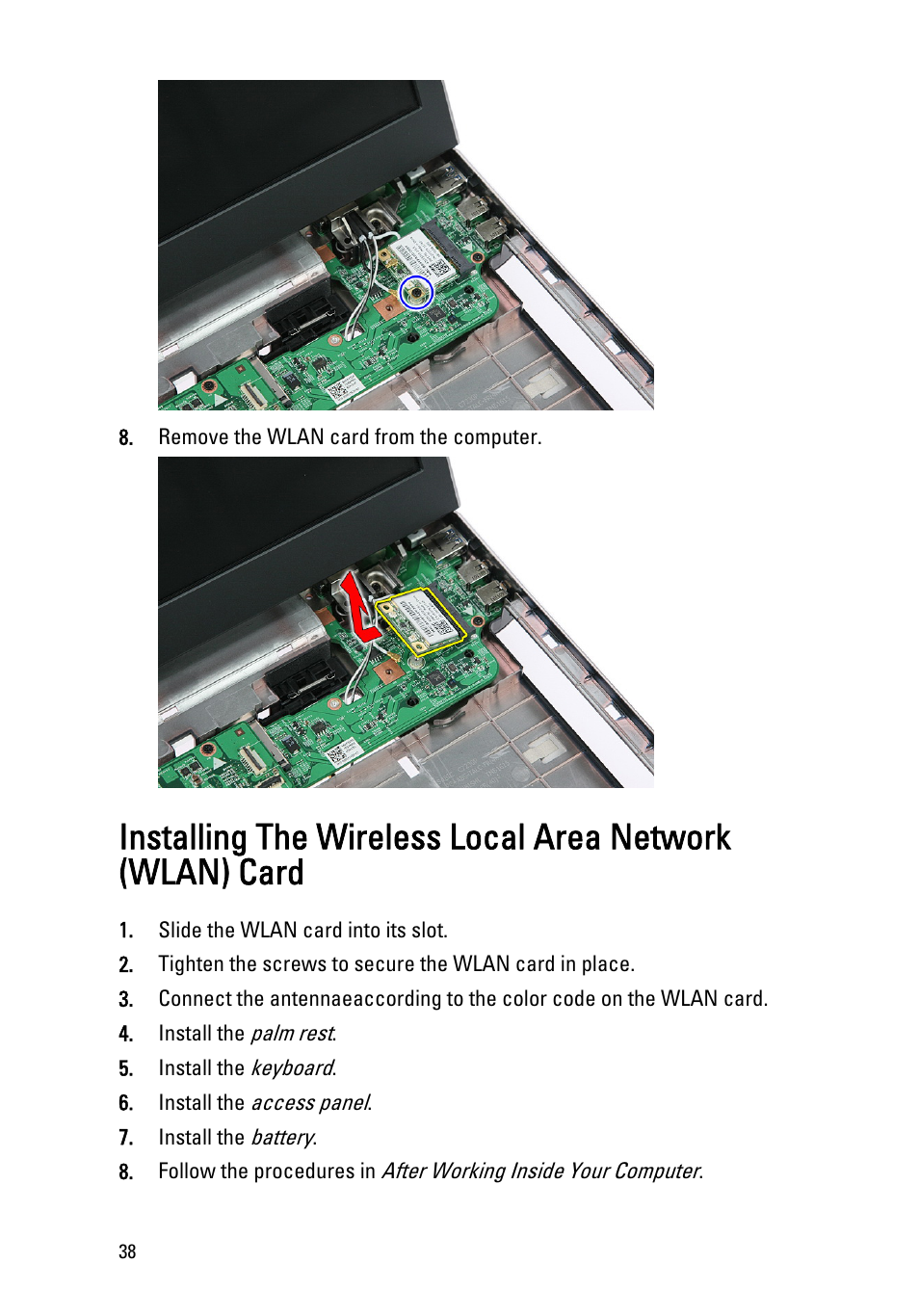 Dell Vostro 3550 (Early 2011) User Manual | Page 38 / 113