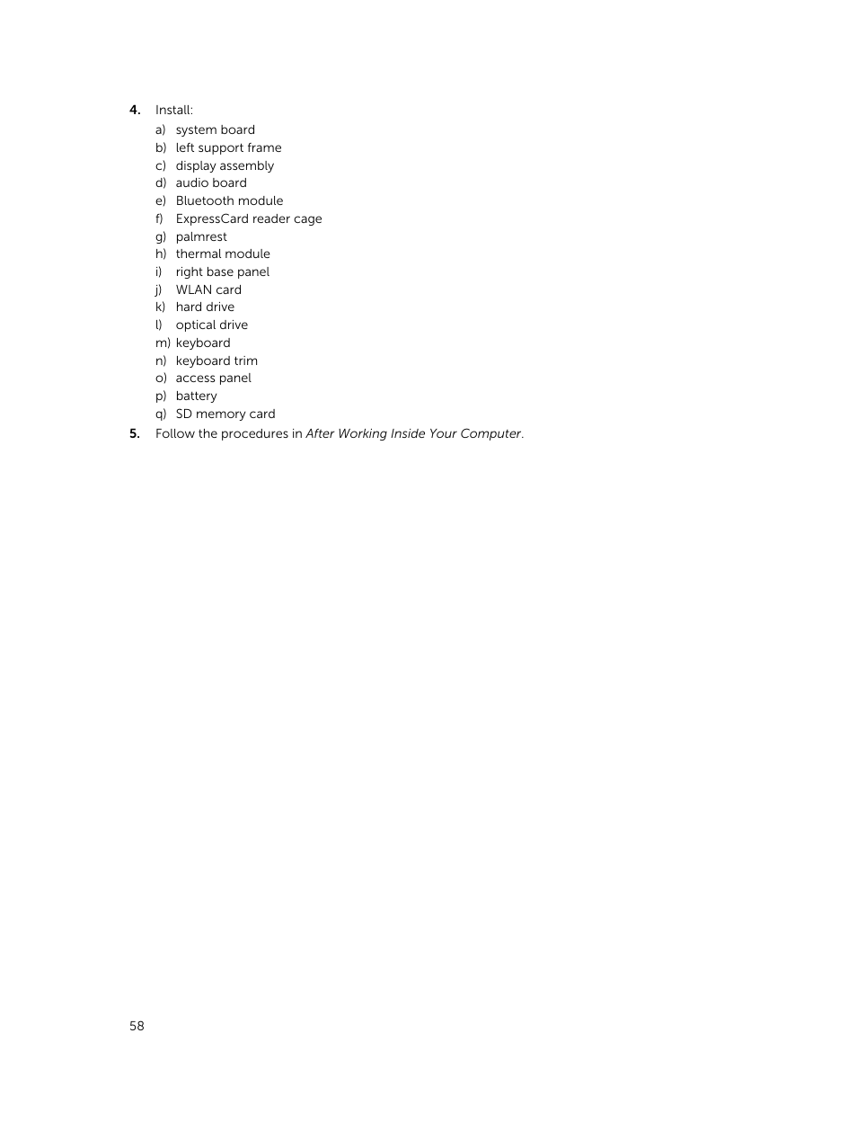 Dell Latitude E5530 (Mid 2012) User Manual | Page 58 / 81