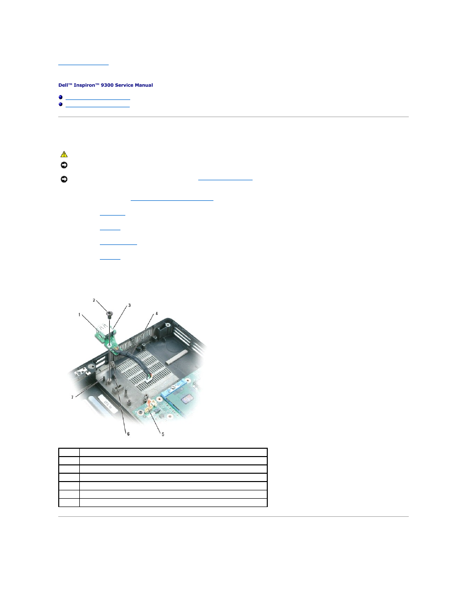 Usb port board, Removing the usb port board, Replacing the usb port board | Dell Inspiron 9300 User Manual | Page 38 / 60