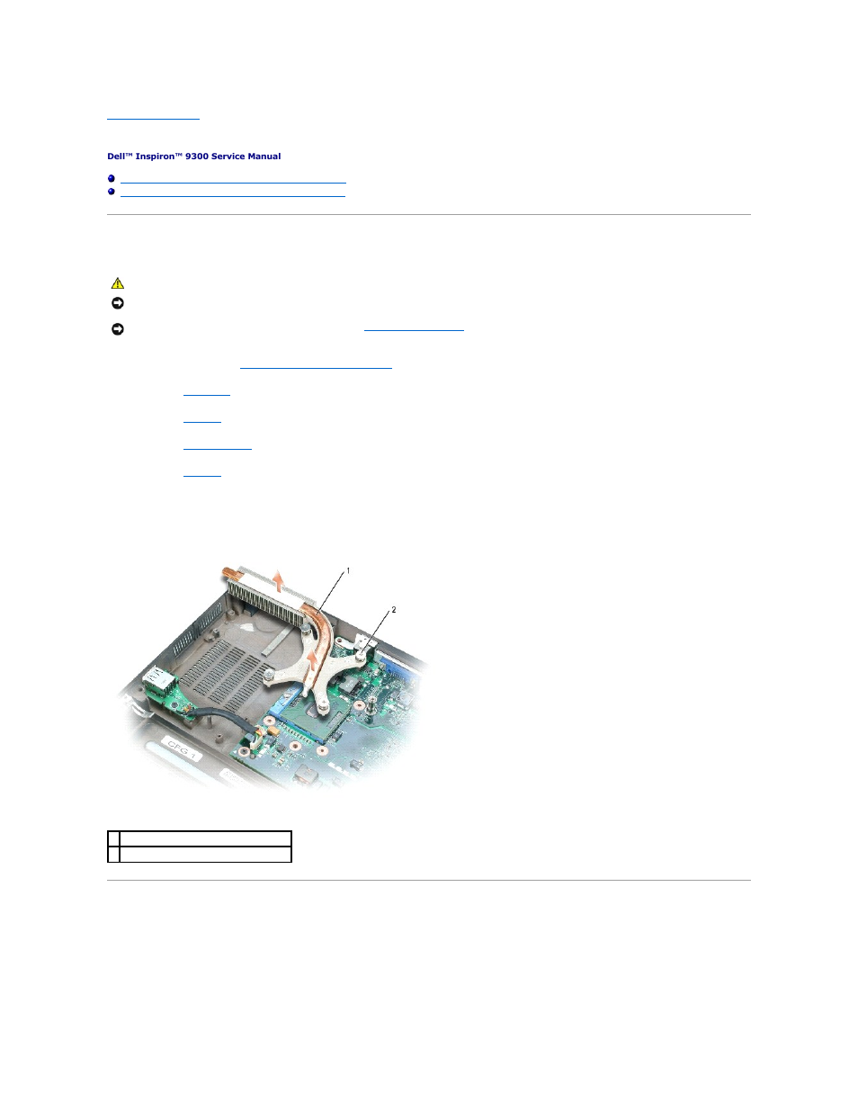 Microprocessor thermal-cooling assembly | Dell Inspiron 9300 User Manual | Page 40 / 60