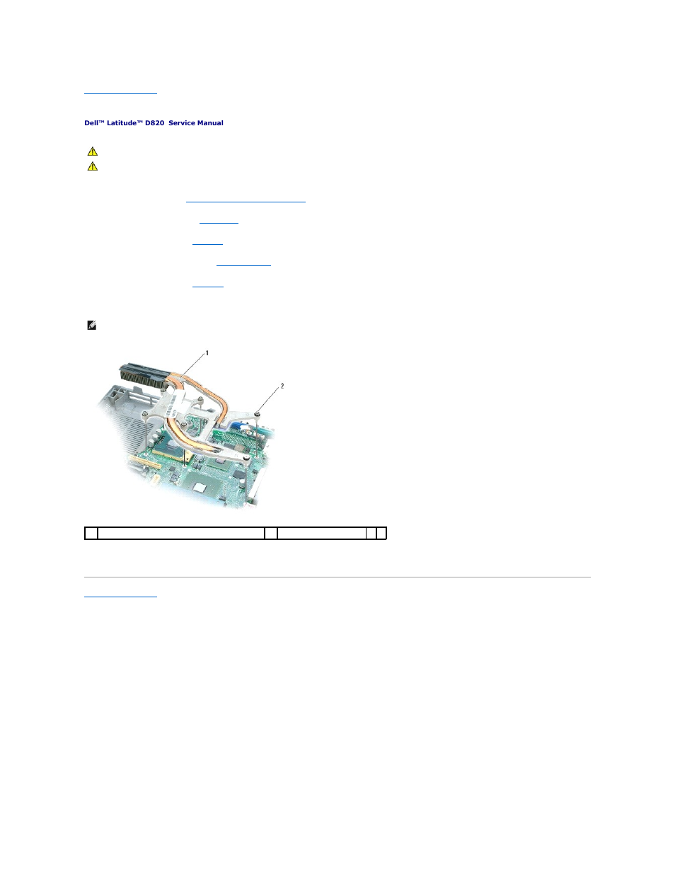 Processor thermal-cooling assembly | Dell Latitude D820 User Manual | Page 11 / 38