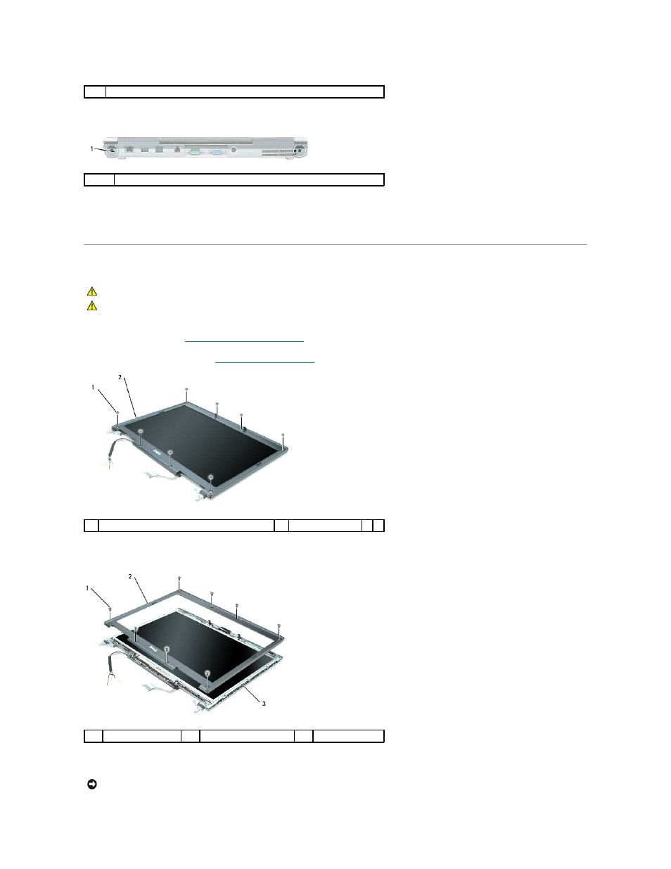Removing the display bezel | Dell Latitude D820 User Manual | Page 13 / 38
