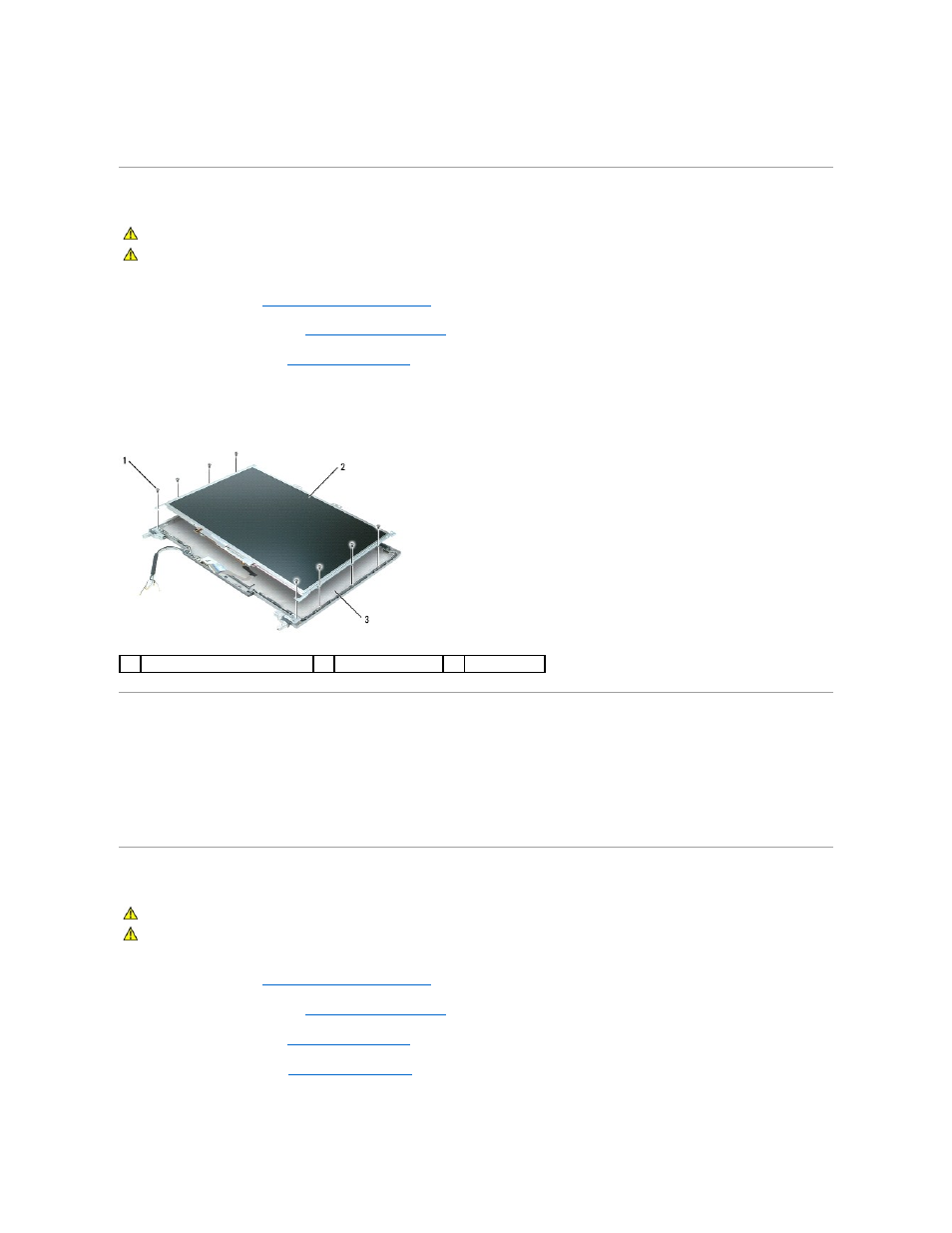 Removing the display panel, Installing the display panel, Removing the display panel brackets | Dell Latitude D820 User Manual | Page 14 / 38