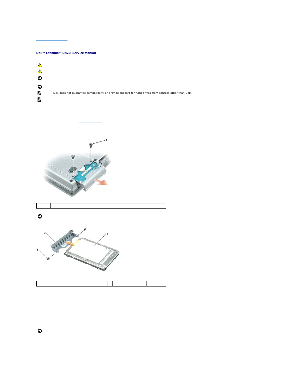 Hard drive | Dell Latitude D820 User Manual | Page 19 / 38