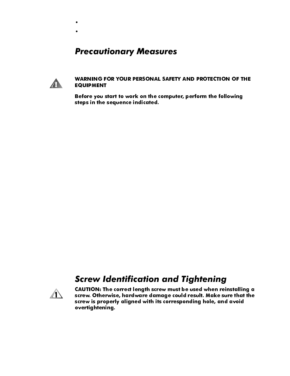 Precautionary measures, Screw identification and tightening, Precautionary measures -2 | Screw identification and tightening -2, 3uhfdxwlrqdu\0hdvxuhv, 6fuhz,ghqwlilfdwlrqdqg7ljkwhqlqj | Dell Inspiron 3500 User Manual | Page 38 / 106