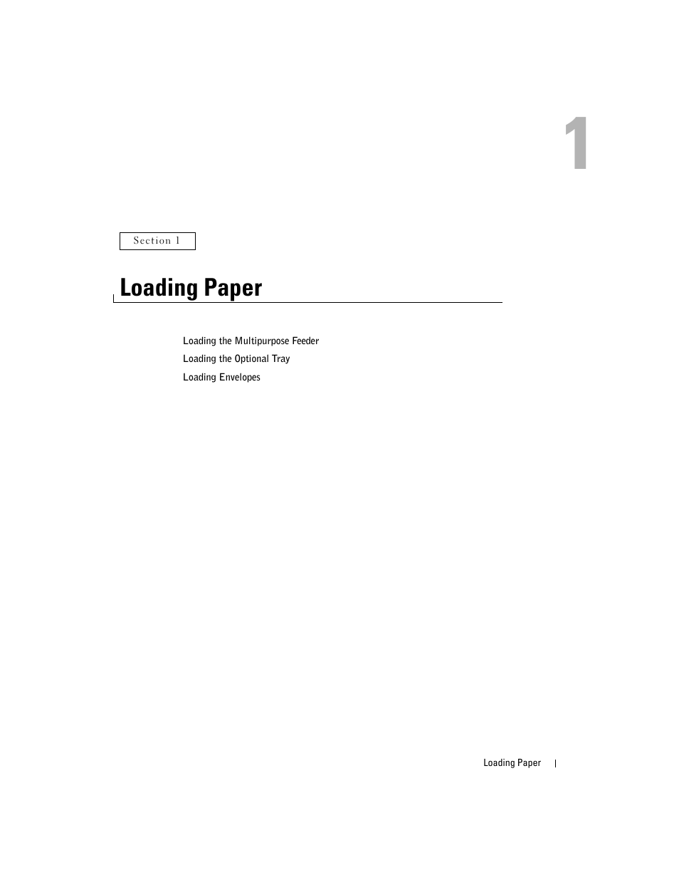 Loading paper, 1 loading paper | Dell 3000cn Color Laser Printer User Manual | Page 11 / 82