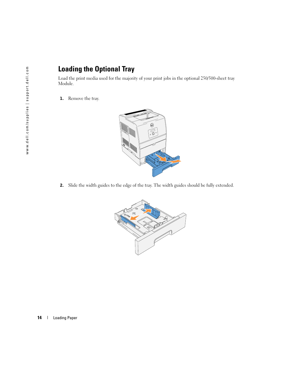 Loading the optional tray | Dell 3000cn Color Laser Printer User Manual | Page 14 / 82