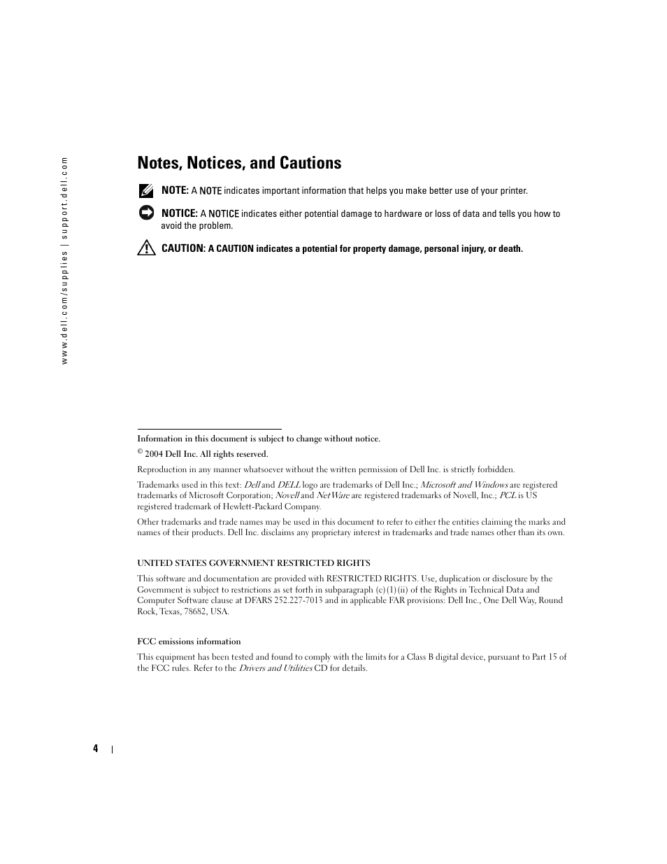 Dell 3000cn Color Laser Printer User Manual | Page 4 / 82