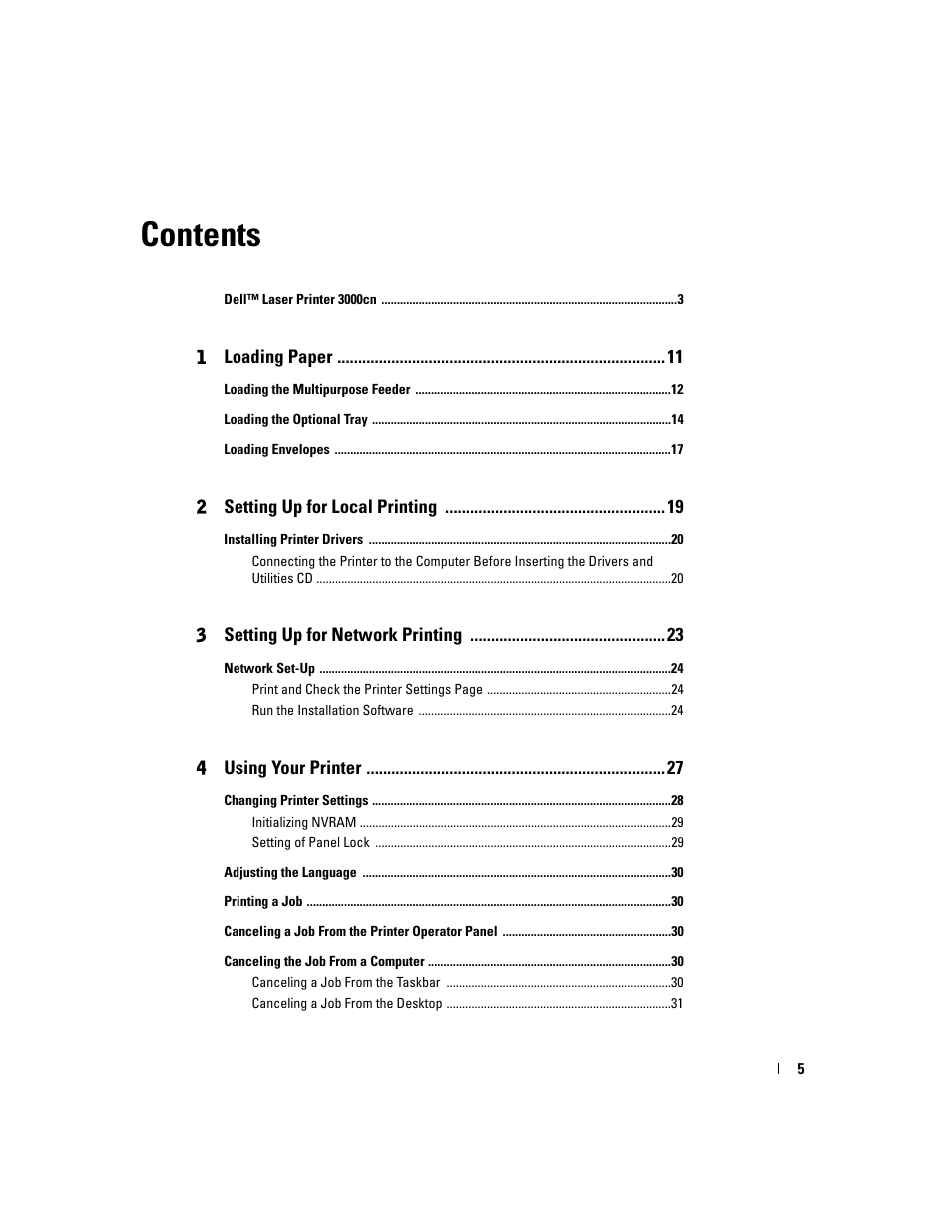 Dell 3000cn Color Laser Printer User Manual | Page 5 / 82