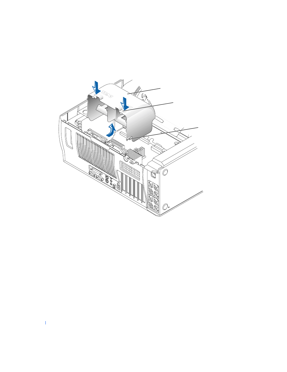 Installing the microprocessor airflow shroud | Dell PRECISION 530 User Manual | Page 104 / 126