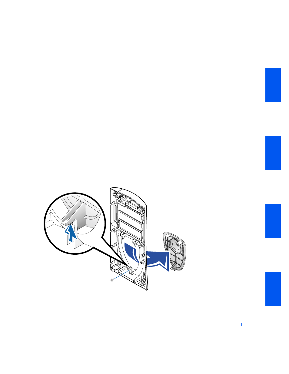 Dell shield, Removing the dell shield, 2 remove the front panel | Dell PRECISION 530 User Manual | Page 39 / 126
