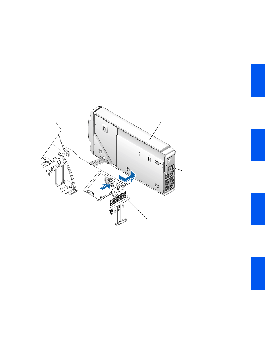 Removing the power supply, Replacing the power supply, 4 install the cable retainer | Dell PRECISION 530 User Manual | Page 43 / 126