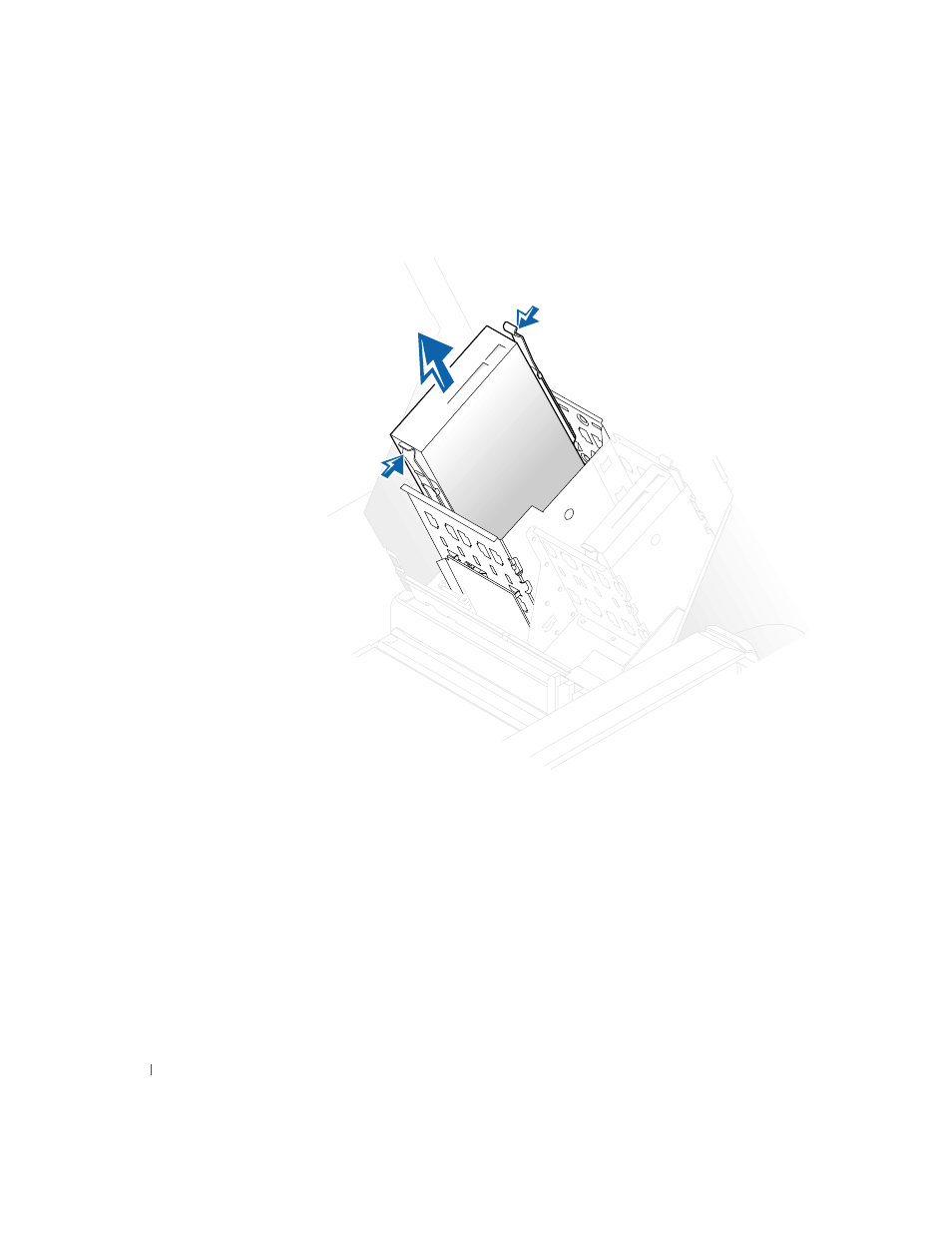 Removing an externally accessible drive | Dell PRECISION 530 User Manual | Page 58 / 126