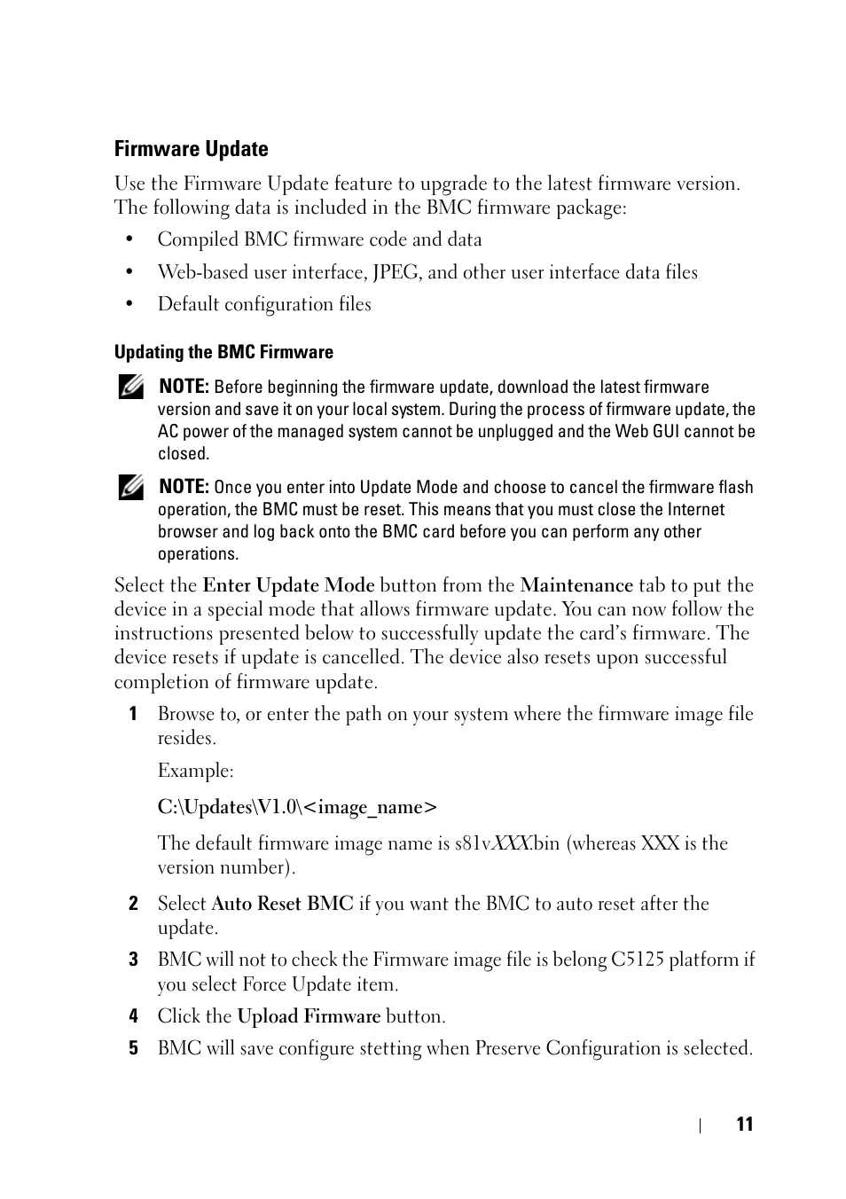 Firmware update | Dell PowerEdge C5125 User Manual | Page 11 / 56