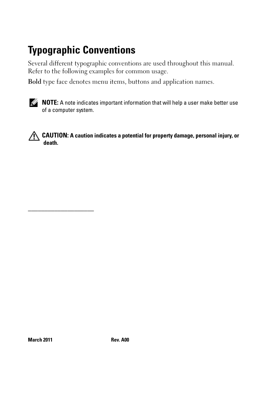 Typographic conventions, Caution | Dell PowerEdge C5125 User Manual | Page 2 / 56