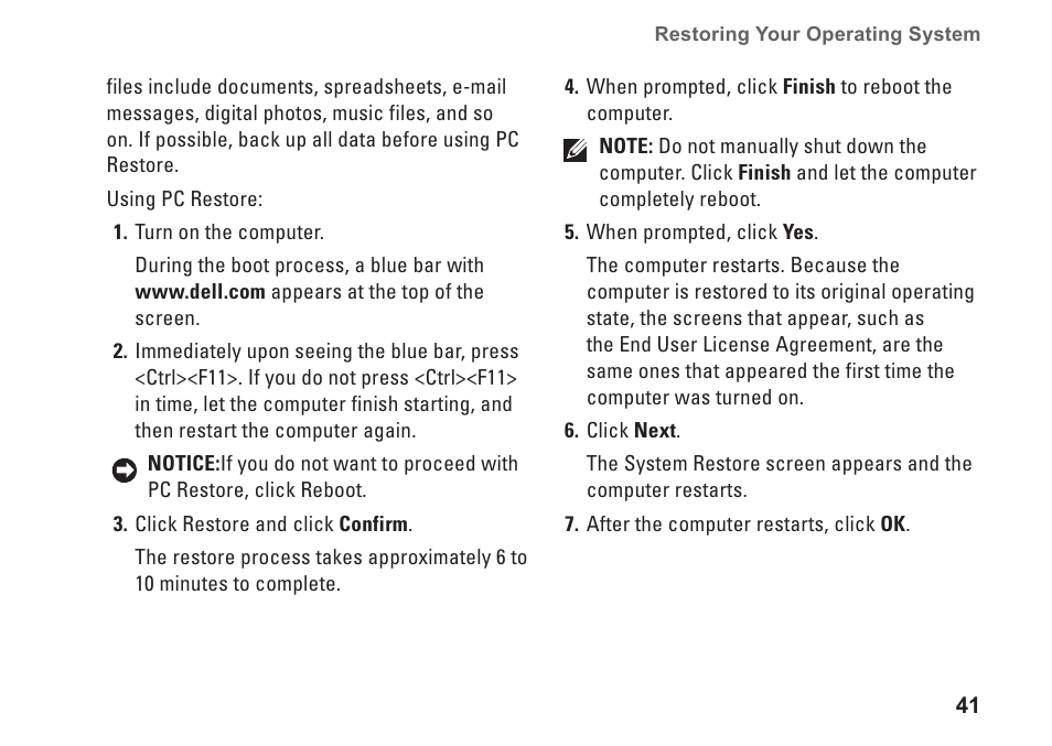 Dell Inspiron 1525 (Late 2007) User Manual | Page 43 / 80