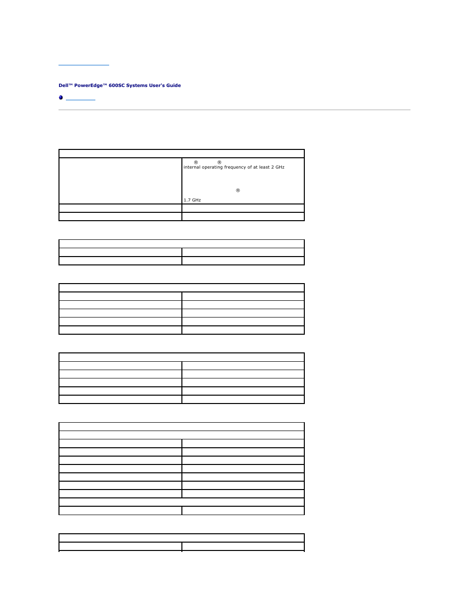 Technical specifications, Specifications | Dell PowerEdge 600SC User Manual | Page 2 / 35