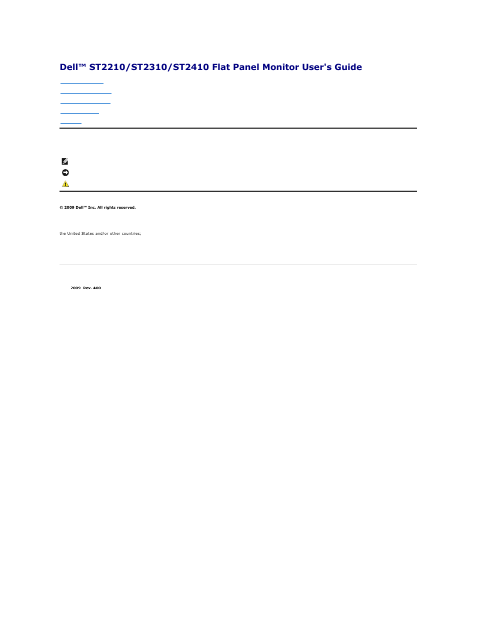 Dell ST2410 Monitor User Manual | 33 pages