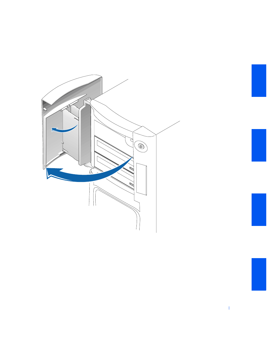 Opening the drive door, Controls and lights | Dell PRECISION 530 User Manual | Page 23 / 300