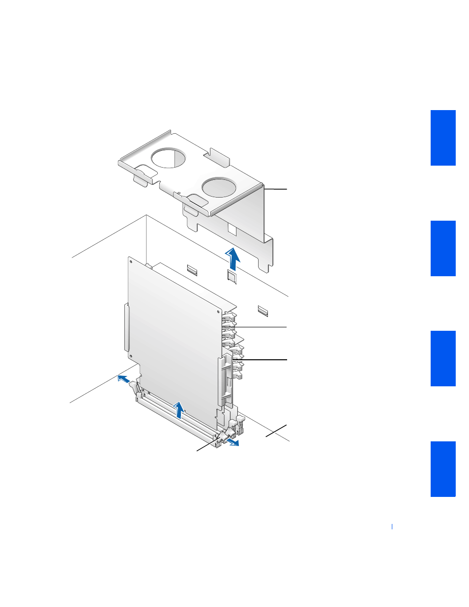 Removing memory riser boards | Dell PRECISION 530 User Manual | Page 83 / 300