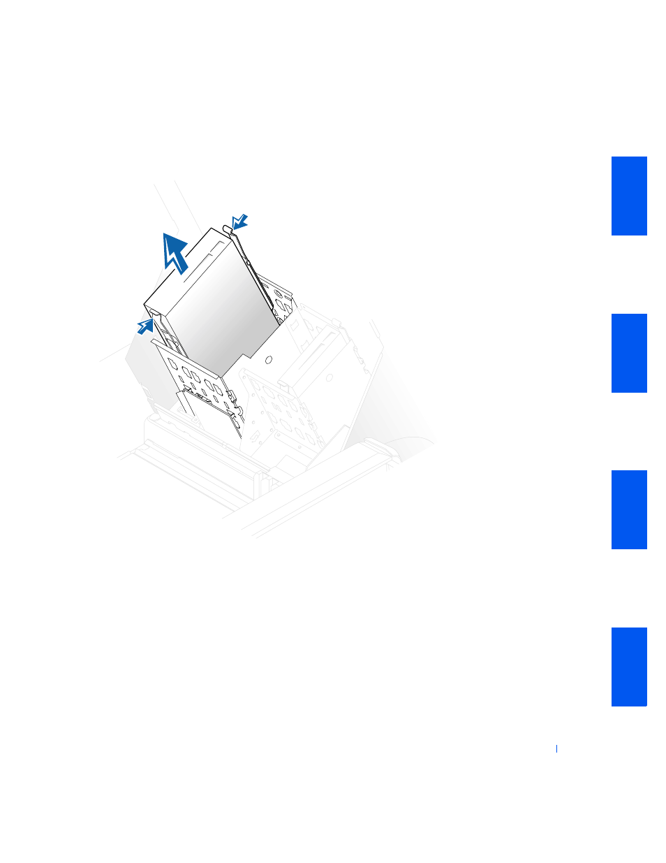 Removing an externally-accessible drive | Dell PRECISION 530 User Manual | Page 89 / 300