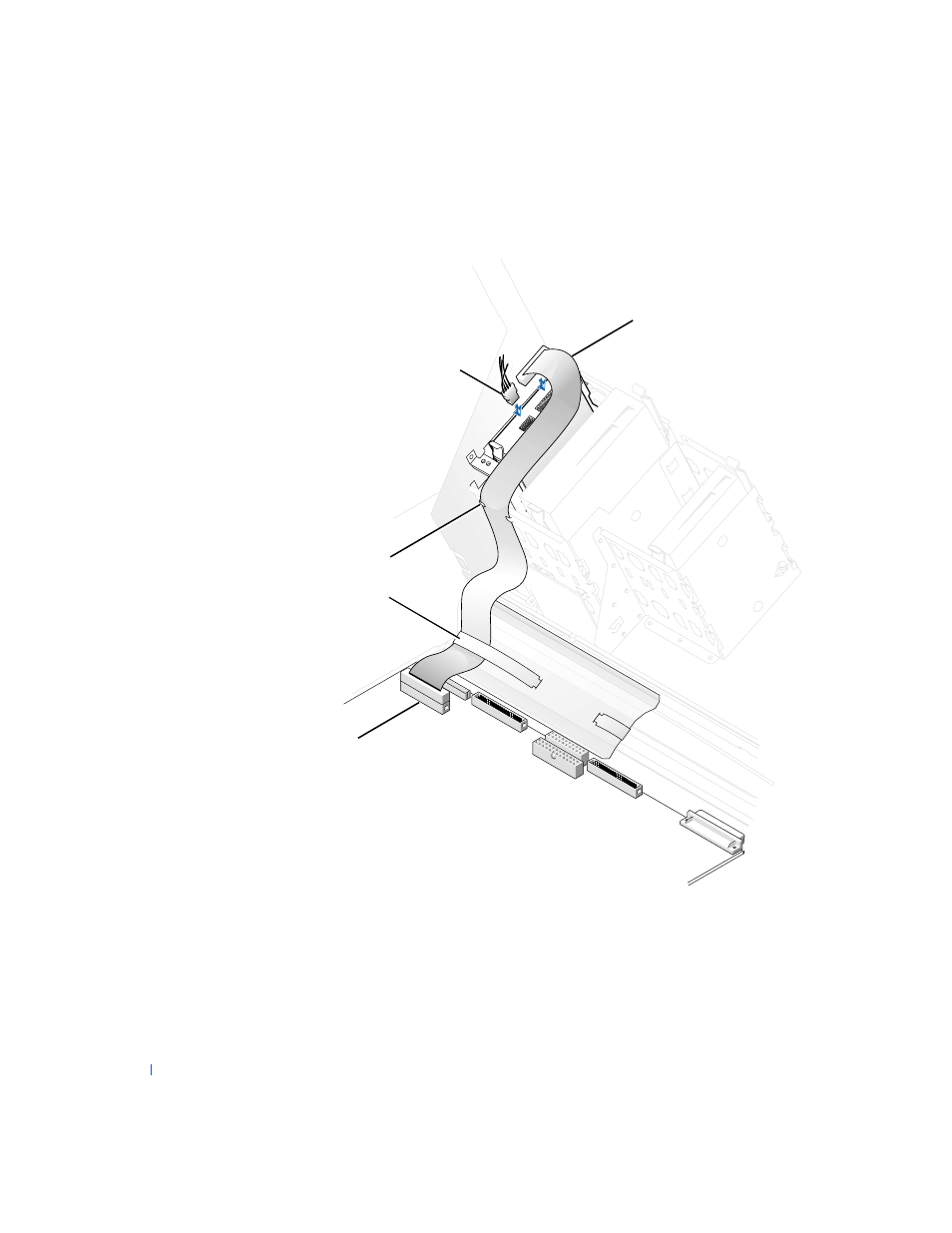 Attaching cables for the diskette drive | Dell PRECISION 530 User Manual | Page 96 / 300