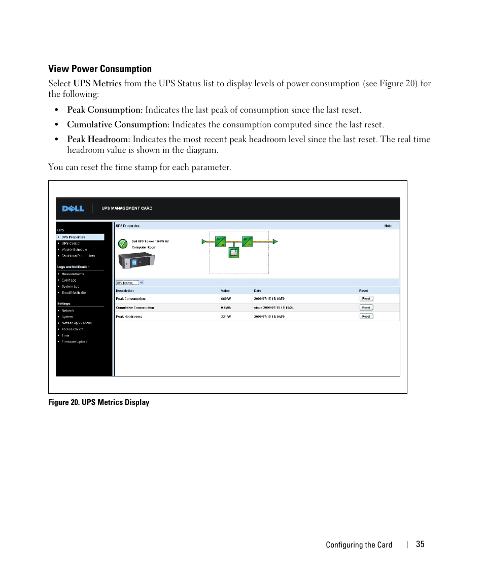 View power consumption | Dell UPS 1920R User Manual | Page 35 / 88