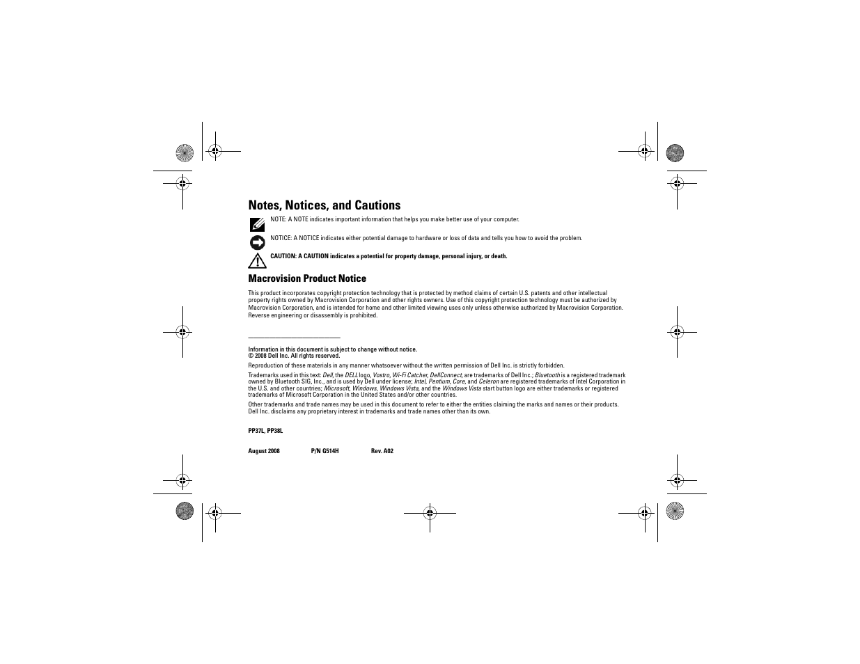 Dell Vostro A840 (Mid 2008) User Manual | Page 2 / 76