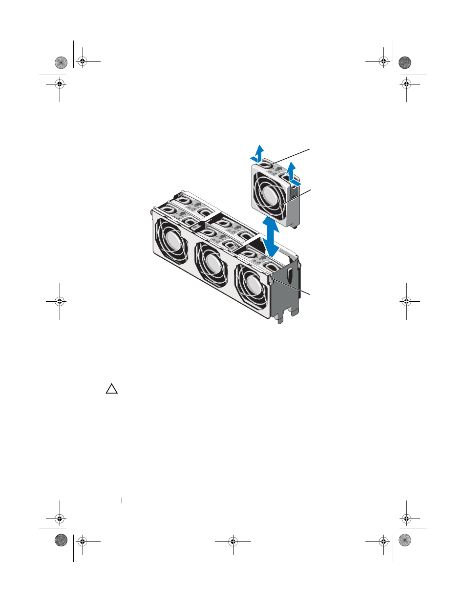 Figure 3-15. removing and installing a cooling fan, Installing a cooling fan | Dell PowerEdge R910 User Manual | Page 116 / 210