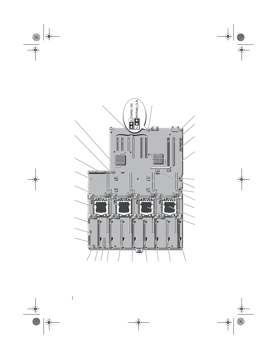 System board connectors, Figure 6-1. system board connectors, Figure 6-1 for jumper | See figure 6-1 for, See figure 6-1 | Dell PowerEdge R910 User Manual | Page 198 / 210