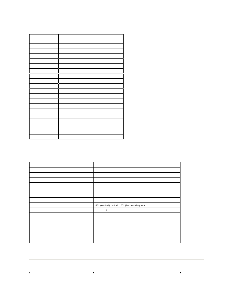 Flat panel specifications, Resolution | Dell ST2220M Monitor User Manual | Page 7 / 33