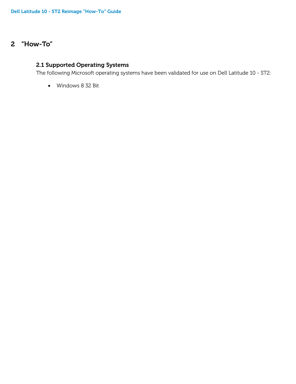 How-to, Supported operating systems, 2 “how-to | Dell Latitude 10 (Late 2012) User Manual | Page 4 / 9