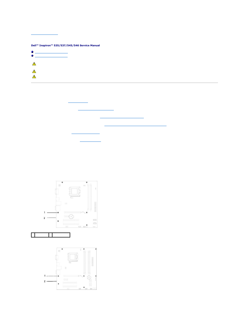 System board, Removing the system board | Dell Inspiron 545 (Early 2009) User Manual | Page 40 / 45