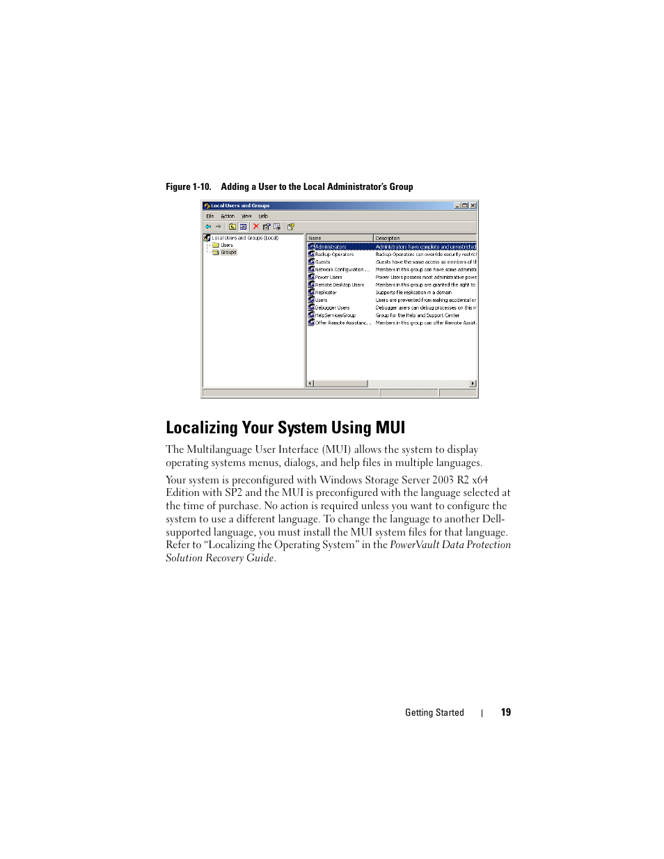 Localizing your system using mui | Dell PowerVault DP600 User Manual | Page 19 / 52