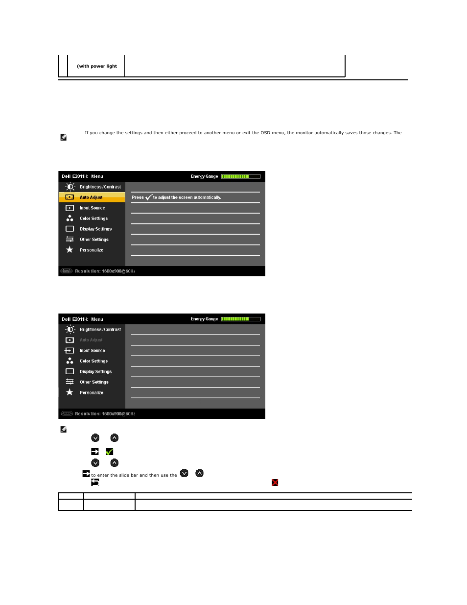 Using the on-screen display (osd) menu, Accessing the menu system | Dell E2011H Monitor User Manual | Page 15 / 32