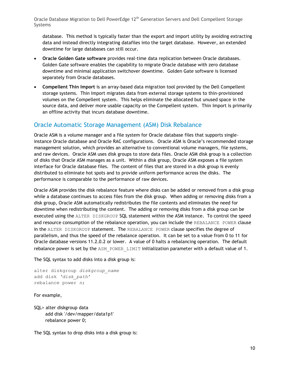 Oracle automatic storage management (asm | Dell PowerEdge T110 II User Manual | Page 10 / 23