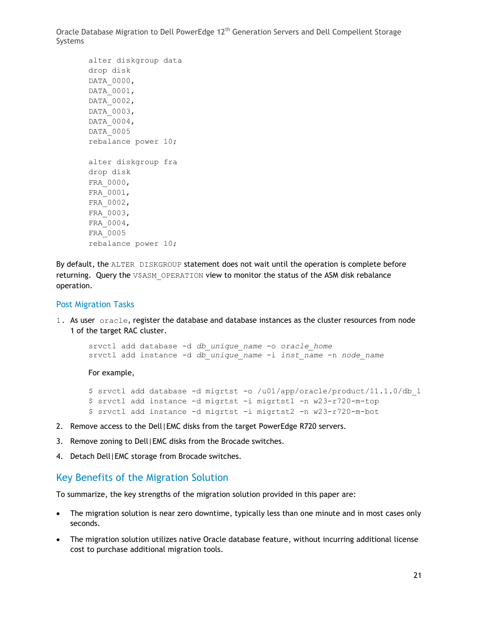 Key benefits of the migration solution | Dell PowerEdge T110 II User Manual | Page 21 / 23