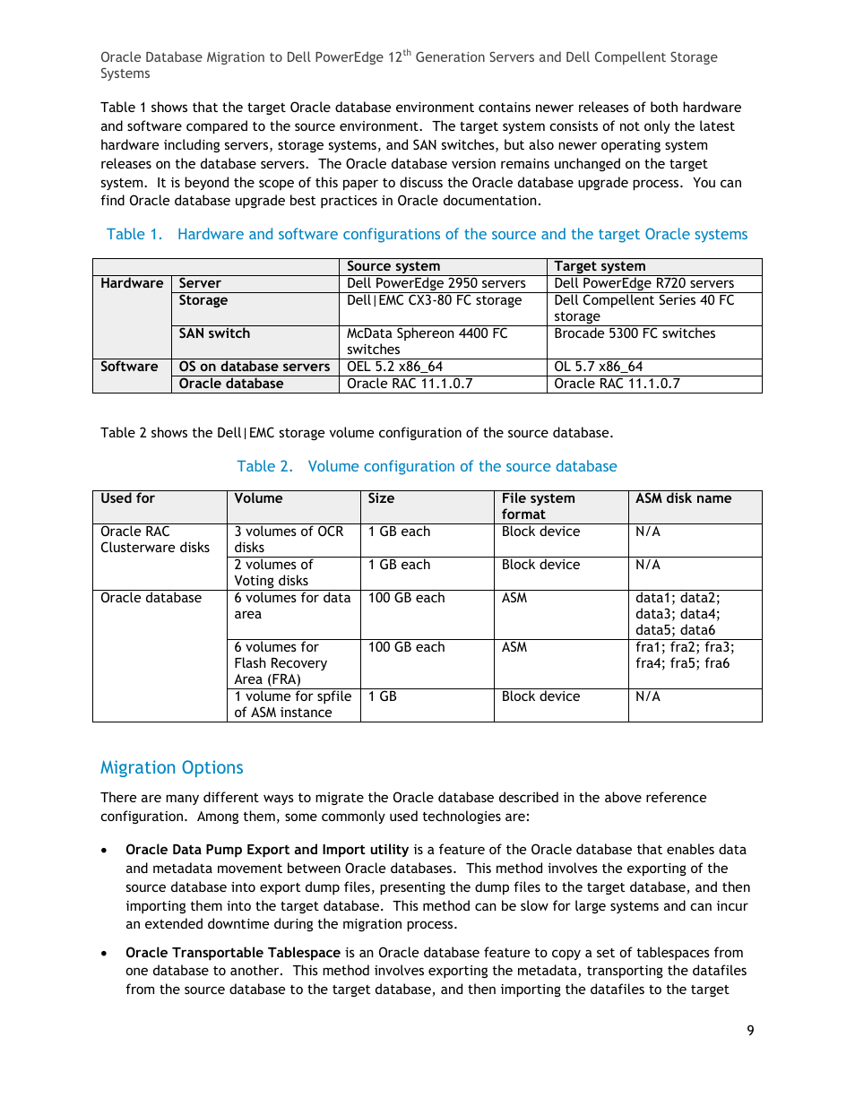 Migration options | Dell PowerEdge T110 II User Manual | Page 9 / 23